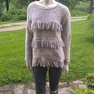 Soft Joie cream fringed sweater small